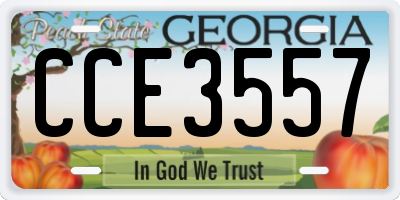GA license plate CCE3557