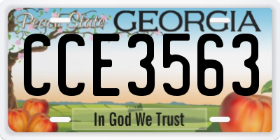 GA license plate CCE3563