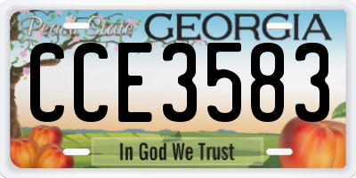 GA license plate CCE3583