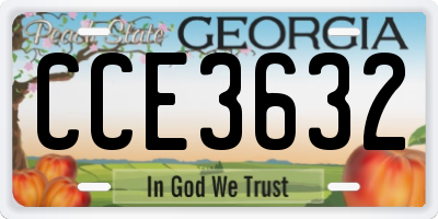 GA license plate CCE3632