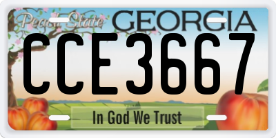 GA license plate CCE3667