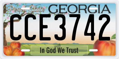 GA license plate CCE3742