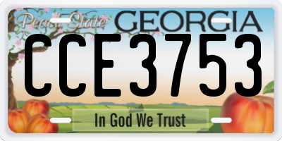 GA license plate CCE3753