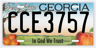 GA license plate CCE3757