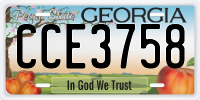 GA license plate CCE3758