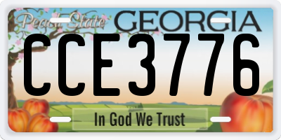GA license plate CCE3776