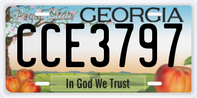 GA license plate CCE3797