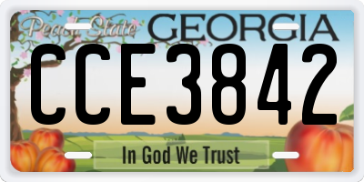 GA license plate CCE3842