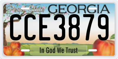 GA license plate CCE3879