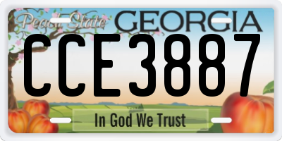 GA license plate CCE3887