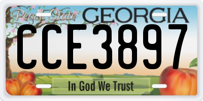 GA license plate CCE3897