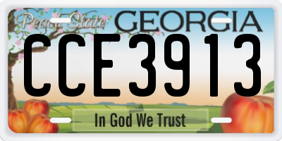 GA license plate CCE3913