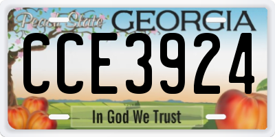 GA license plate CCE3924