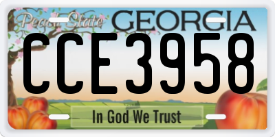 GA license plate CCE3958