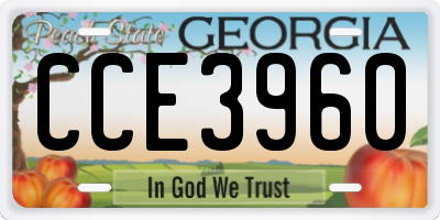 GA license plate CCE3960