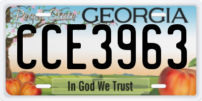 GA license plate CCE3963