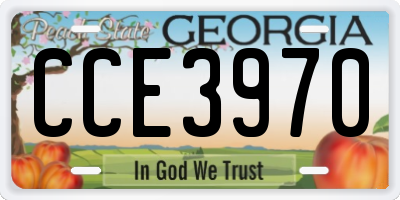 GA license plate CCE3970