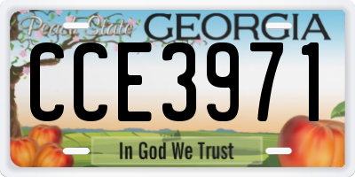 GA license plate CCE3971