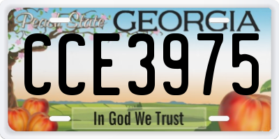 GA license plate CCE3975