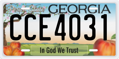 GA license plate CCE4031