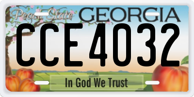 GA license plate CCE4032