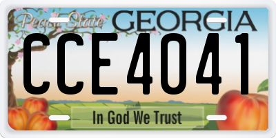 GA license plate CCE4041
