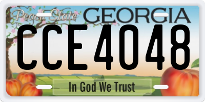 GA license plate CCE4048