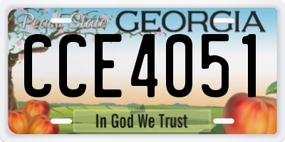 GA license plate CCE4051