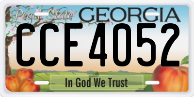 GA license plate CCE4052