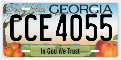 GA license plate CCE4055