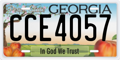 GA license plate CCE4057
