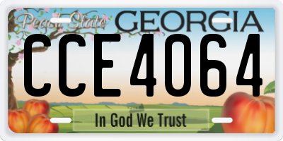 GA license plate CCE4064
