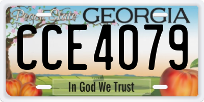 GA license plate CCE4079