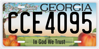 GA license plate CCE4095