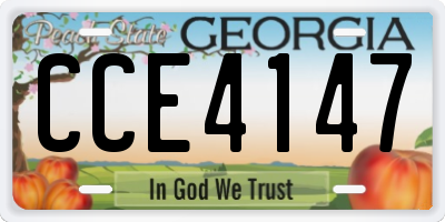 GA license plate CCE4147