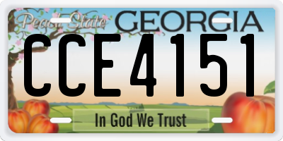 GA license plate CCE4151