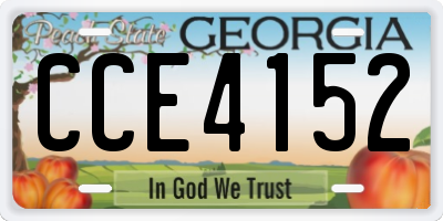 GA license plate CCE4152