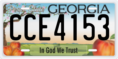 GA license plate CCE4153