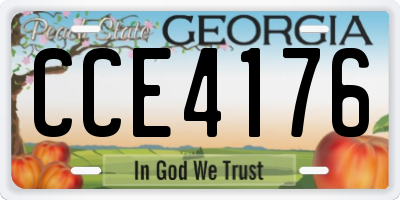 GA license plate CCE4176