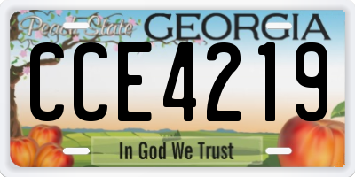 GA license plate CCE4219