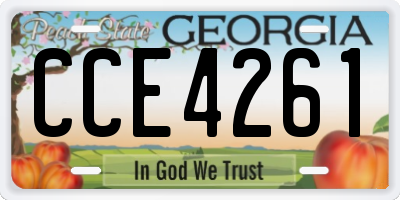 GA license plate CCE4261