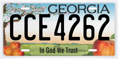 GA license plate CCE4262