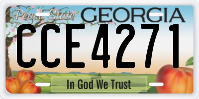 GA license plate CCE4271