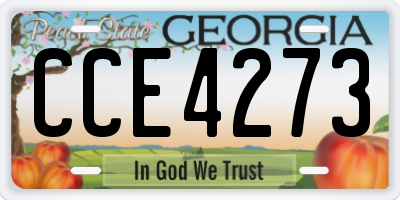 GA license plate CCE4273