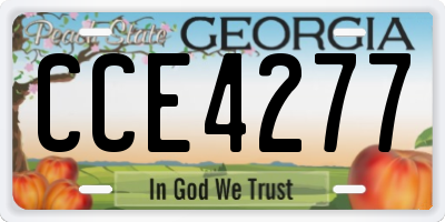 GA license plate CCE4277