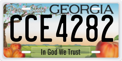 GA license plate CCE4282