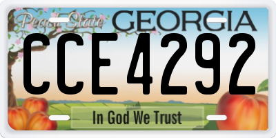 GA license plate CCE4292