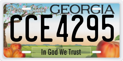 GA license plate CCE4295