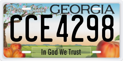 GA license plate CCE4298