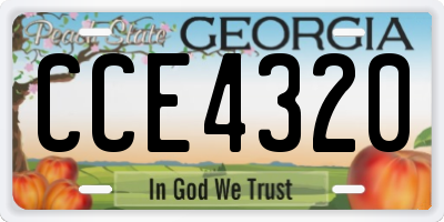 GA license plate CCE4320